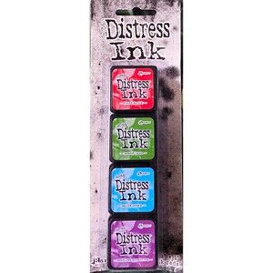 Tim Holtz Mini Distress Ink Pads Kit #2 - Fired Brick Ocean Preserves Ranger